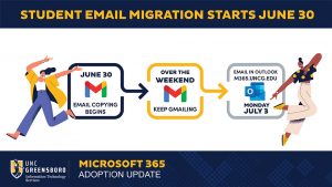 Graphic for Student Email Moving to Outlook on June 30